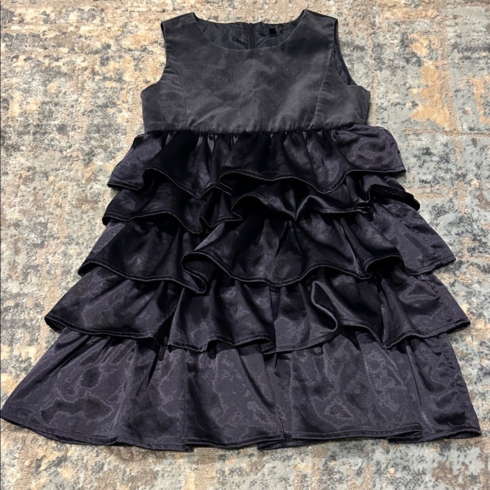 United Colors Of Benetton Navy Ruffled Kids Dress